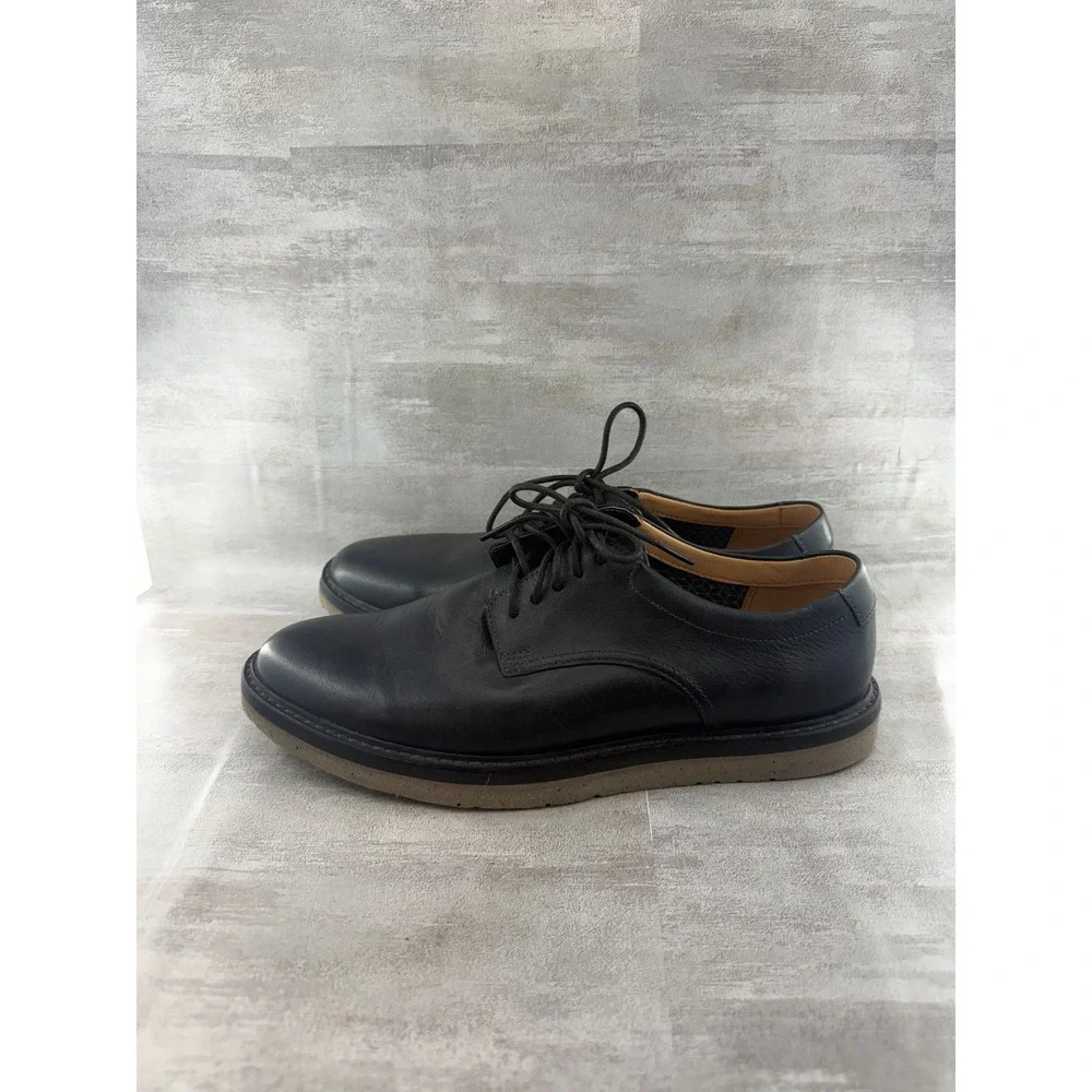 Clarks Men Black Leather Derby Shoes Extralight Lace Up Oxford Sz 8.5M